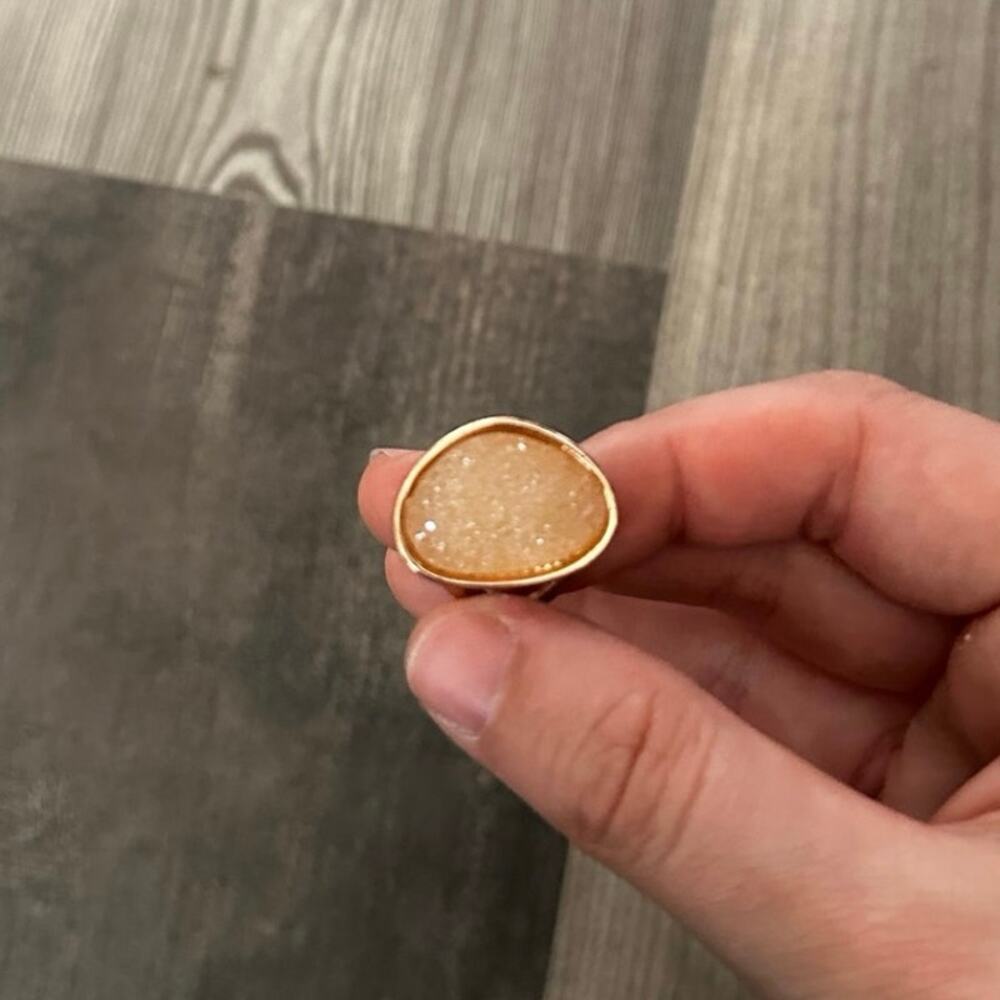 fake stone rose gold ring